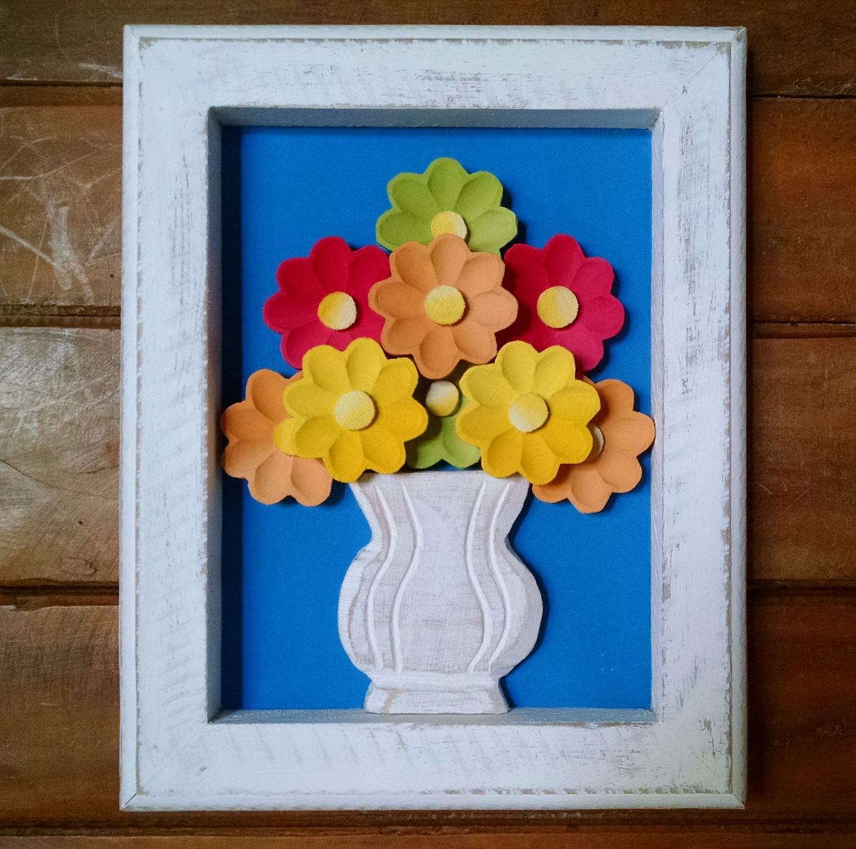 Quadro madeira com flores Tr u00eas Arcanjos Artesanato Elo7 Artesanato Com Tecido De Chita ~ Quadro madeira com flores Tr u00eas Arcanjos Artesanato Elo7
