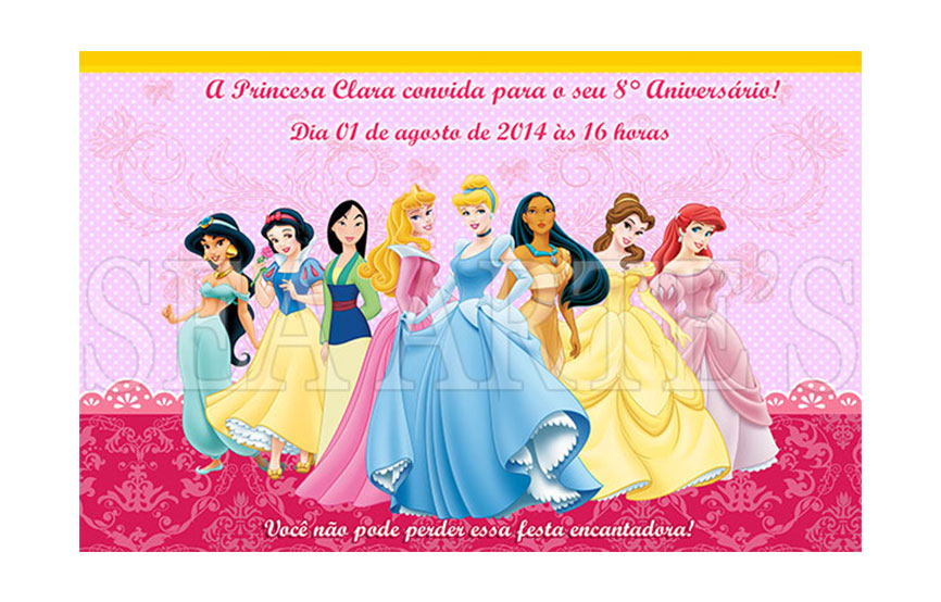 arte convite digital princesas disney no elo7 sea artes 47d57c