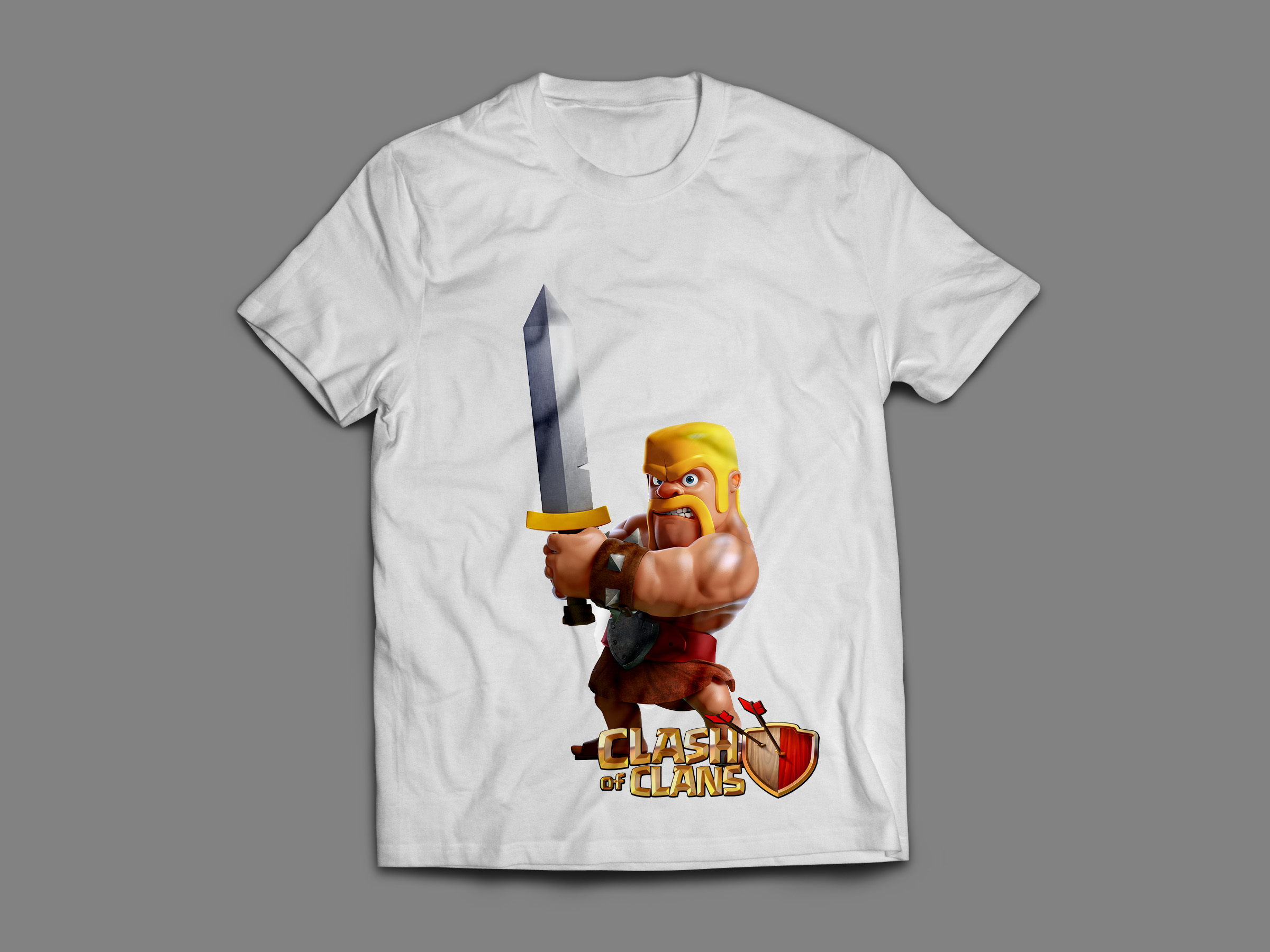 camisa clash of clans cabeça de barbaro elo7