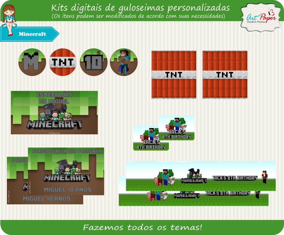 kit digital minecraft elo7