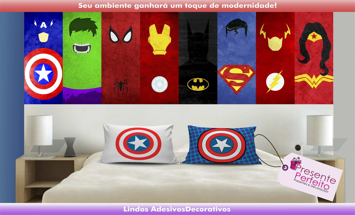Adesivo Decorativo Heróis Marvel e DC no Elo7 Loja Presente Perfeito (684E8A) Adesivo Infantil De Parede Mercado Livre ~ Adesivo Decorativo Heróis Marvel e DC no Elo7 Loja Presente Perfeito (684E8A)