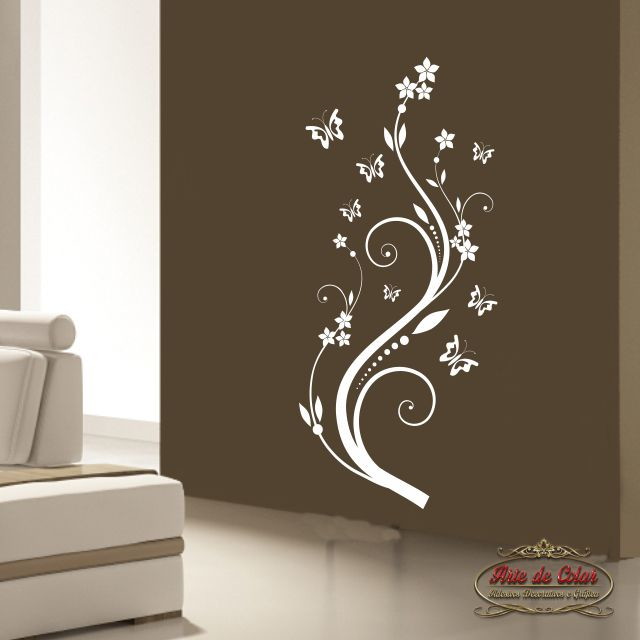 Adesivo de Parede Floral 02 BRANCO no Elo7 Arte de Colar Adesivos e Gráfica (68613C) Adhesivo De Montaje Para Madera ~ Adesivo de Parede Floral 02 BRANCO no Elo7 Arte de Colar Adesivos e Gráfica (68613C)