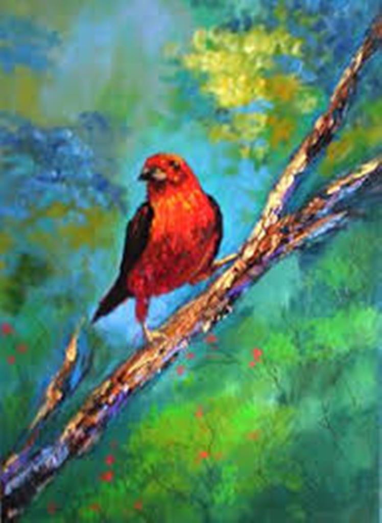 pintura em tela quadro de pássaros no elo7 jk galeria de artes
