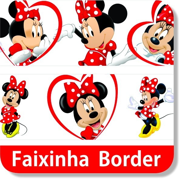 Faixa Border Minnie Mouse Parede Mundo do adesivo Elo7 Papel De Parede Adesivo Herois ~ Faixa Border Minnie Mouse Parede Mundo do adesivo Elo7