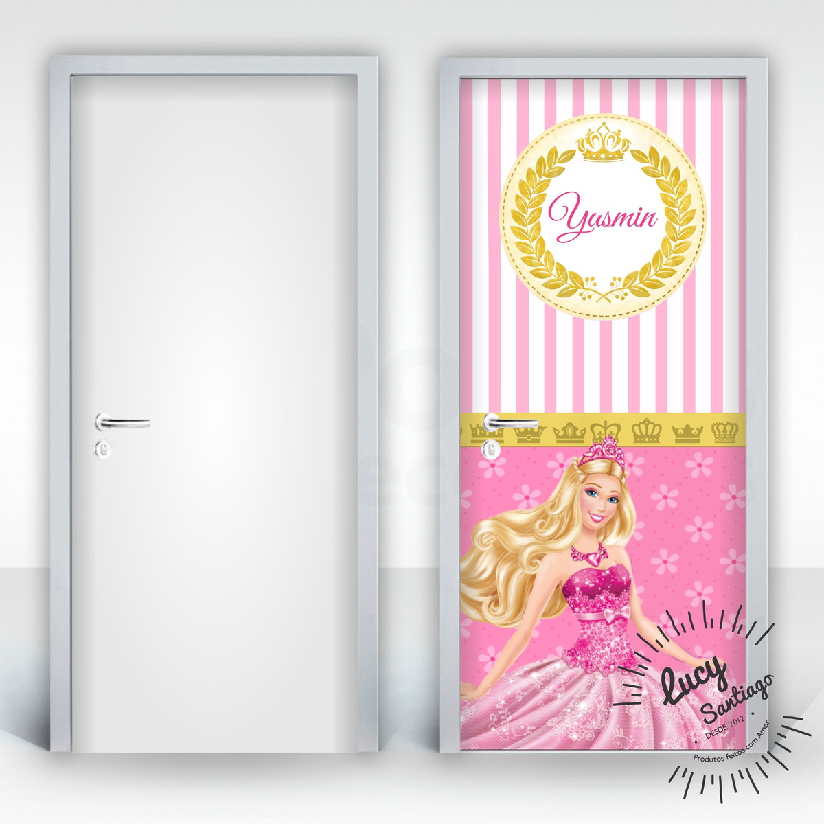 Adesivo para porta princesa LucySantiago Elo7 Artesanato Com Pneus De Bicicleta ~ Adesivo para porta princesa LucySantiago Elo7