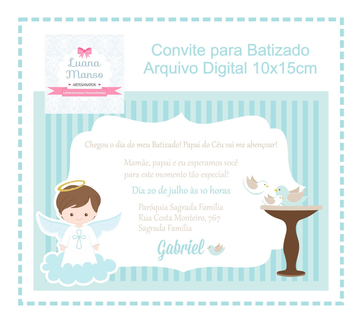 convite batizado arquivo digital no elo7 luana manso moldura convite de batizado para imprimir gratis