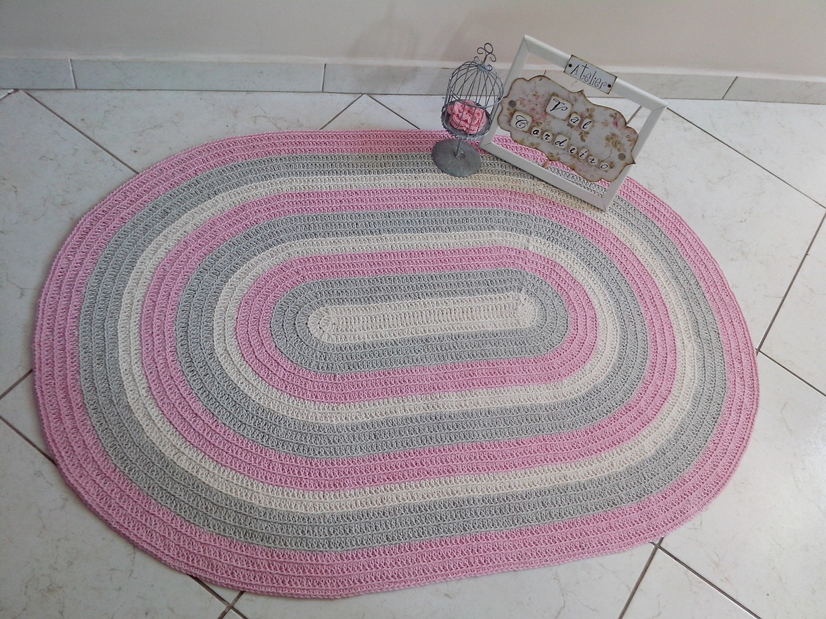 Tapete crochê baby oval rosa Atelier Val Cordeiro Elo7 ~ Tapetes Quarto Nenem Tapete crochê baby oval rosa Atelier Val Cordeiro Elo7 ~ Tapetes Quarto Nenem