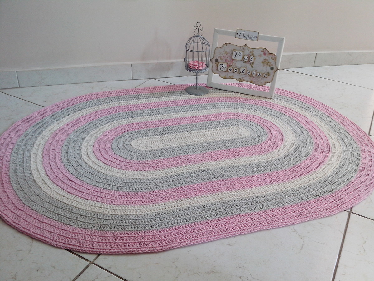 Tapete crochê baby oval rosa Atelier Val Cordeiro Elo7 ~ Tapetes Quarto Nenem Tapete crochê baby oval rosa Atelier Val Cordeiro Elo7 ~ Tapetes Quarto Nenem