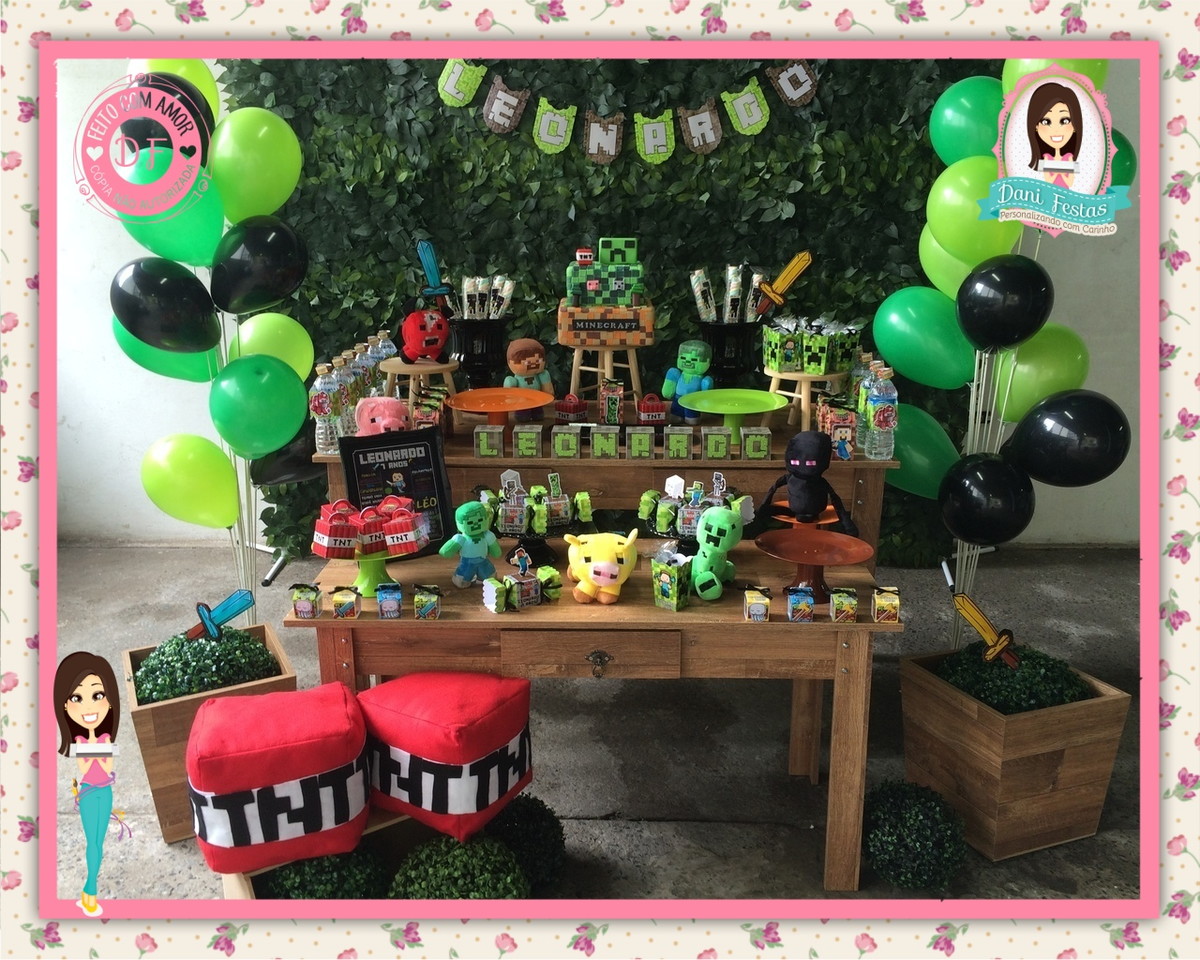 Decoraç u00e3o Para Festa Minecraft no Elo7 Dani Festas Personalizadas (72E425) -> Decoração De Festa Xbox Decoraç u00e3o Para Festa Minecraft no Elo7 Dani Festas Personalizadas (72E425) -> Decoração De Festa Xbox