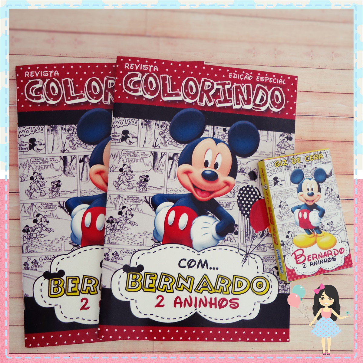 Pasta colorir Mickey no Elo7 Mimos Lola (73F6DD)