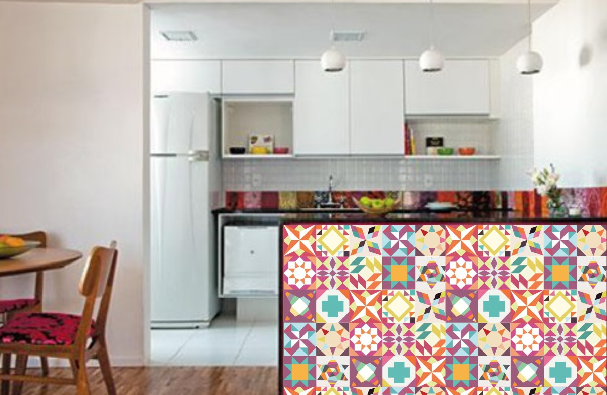 Papel de Parede Formas Geométricas no Elo7 Costa Barros Decor (74EAA6) Artesanato Para Cozinha De Tecido ~ Papel de Parede Formas Geométricas no Elo7 Costa Barros Decor (74EAA6)