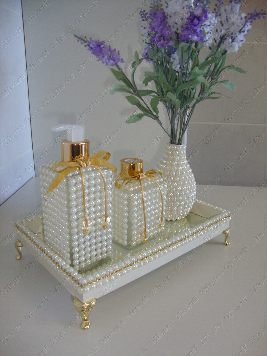 Kit de lavabo ou banheiro Madrinha Arteira Elo7 Buffet Aparador Adega ~ Kit de lavabo ou banheiro Madrinha Arteira Elo7