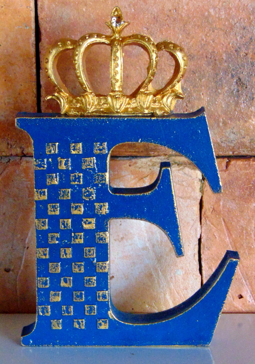 Letras Decoradas azul c dourado - Tx2 no Elo7 | Pingo de Tinta Baby (7B2101)