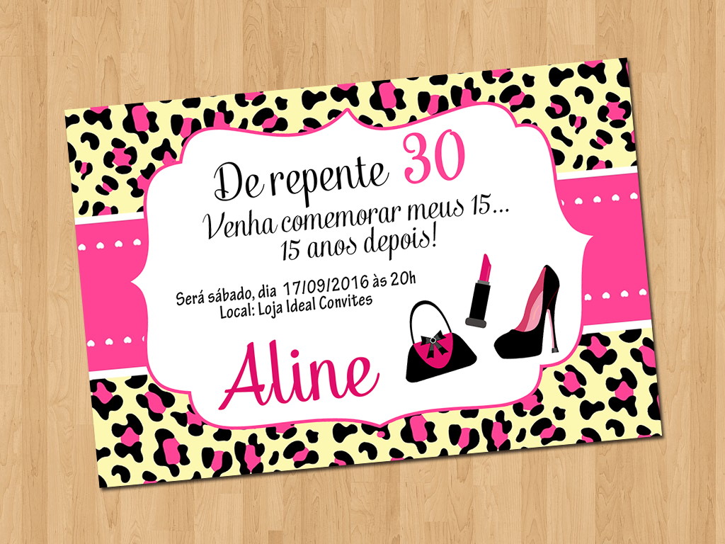 convite aniversário 30 anos