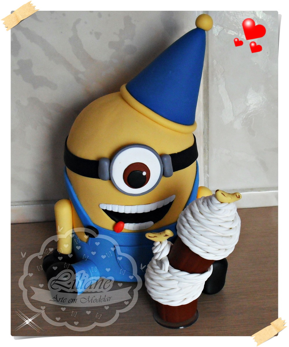 Kit Enfeite de Mesa Minions Liliane Arte Em Modelar Elo7 Enfeite De Kit ~ Kit Enfeite de Mesa Minions Liliane Arte Em Modelar Elo7