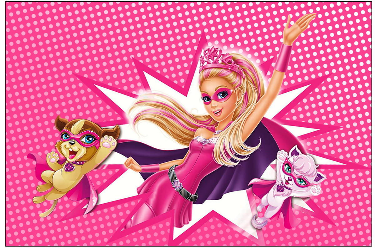 Painel super Barbie no Elo7 | Adesivos e Decorações AUM (7E91A3)