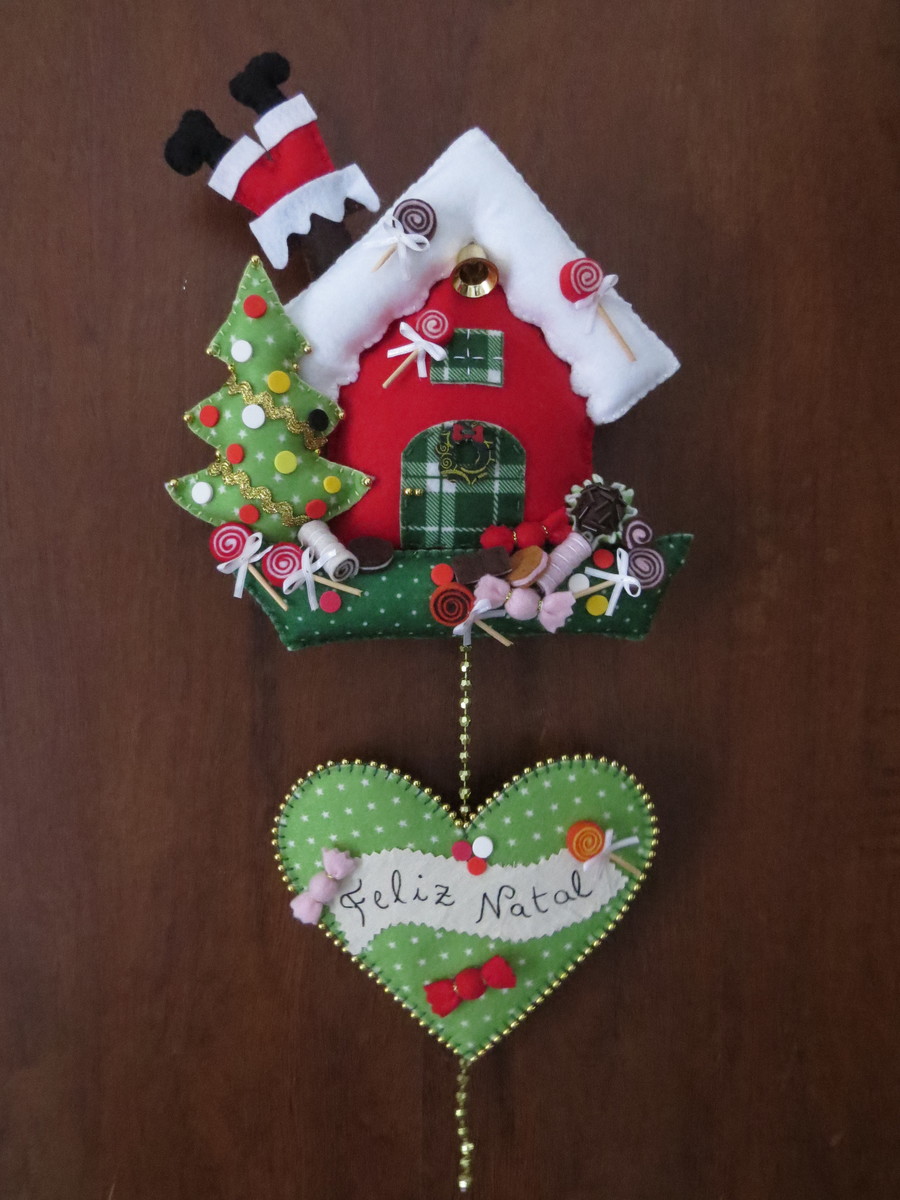 Casinha em feltro de Natal no Elo7 R u00d4 GROSS ARTESANATO (7FDECF) Aparador Sala De Jantar ~ Casinha em feltro de Natal no Elo7 R u00d4 GROSS ARTESANATO (7FDECF)