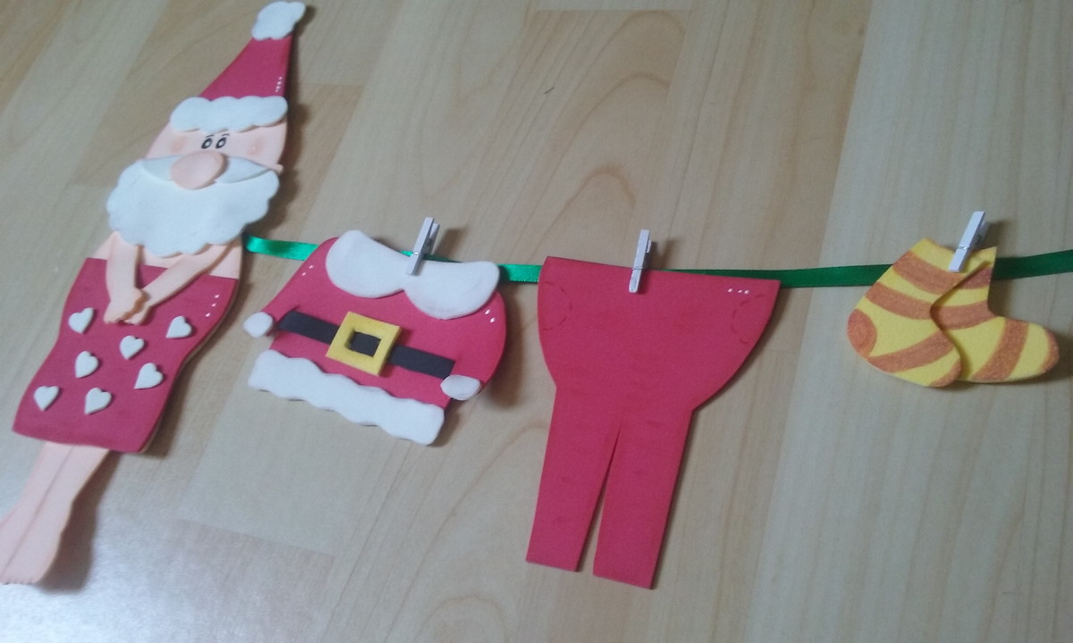 Enfeite Varal de Roupas Papai Noel JDJ Artesanato Elo7 Enfeite De Roupa ~ Enfeite Varal de Roupas Papai Noel JDJ Artesanato Elo7