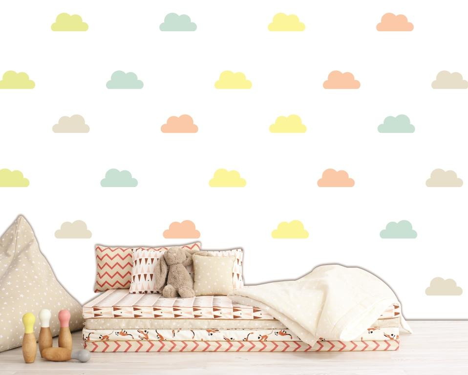 Adesivo nuvens coloridas Quarto de Criança Adesivos De Letras E Numeros ~ Adesivo nuvens coloridas Quarto de Criança