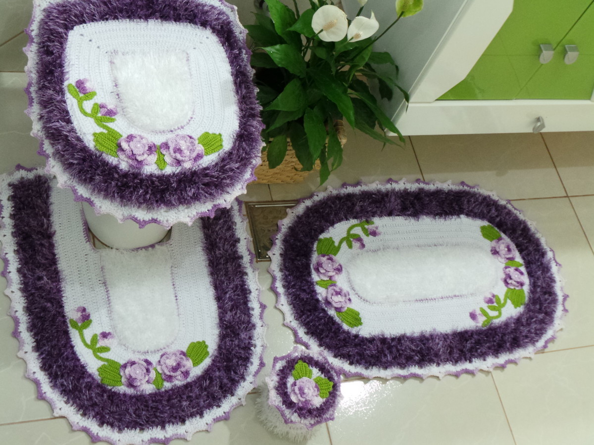 Jogo tapete Banheiro Bya Crochê Ateliê Elo7 -> Decoracao Tapete Banheiro Jogo tapete Banheiro Bya Crochê Ateliê Elo7 -> Decoracao Tapete Banheiro