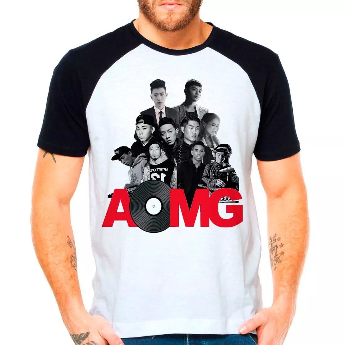 camiseta raglan kpop aomg