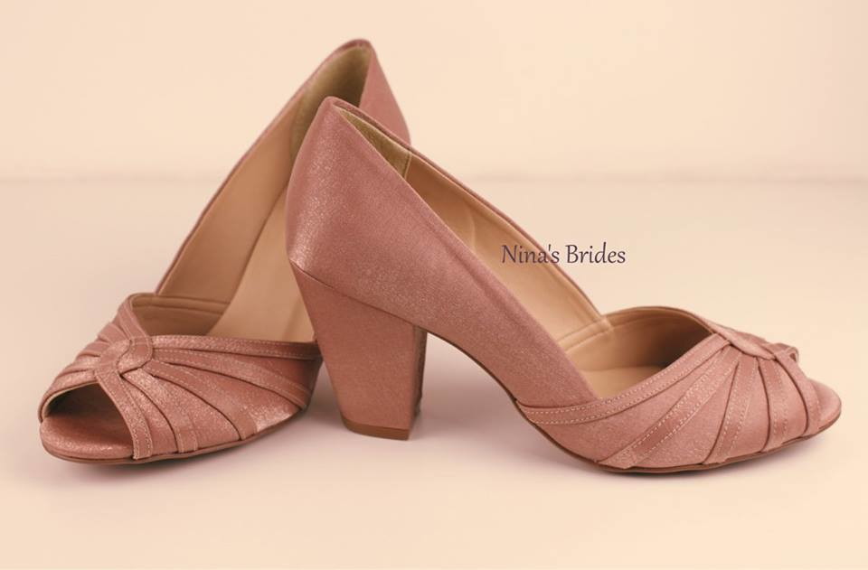 sapato nude salto bloco