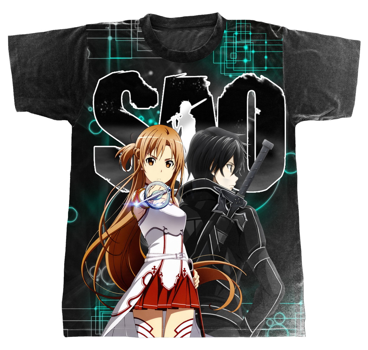 Camisa Camiseta Anime Sword Art Online Kirito Asuna 19 em Promoção na  Americanas