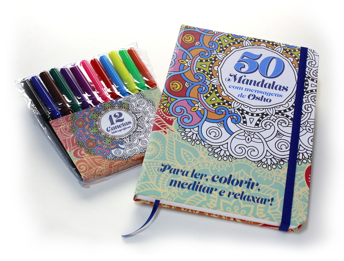 Download Livro de Colorir 50 Mandalas + Canetas no Elo7 | Design Feito à Mão (931CD7)