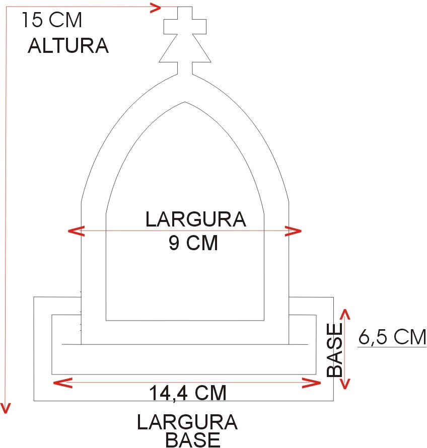 Imã Capela Sagrada Família - 6,4 cm x 3,7 cm - Casa da Mãe Artigos