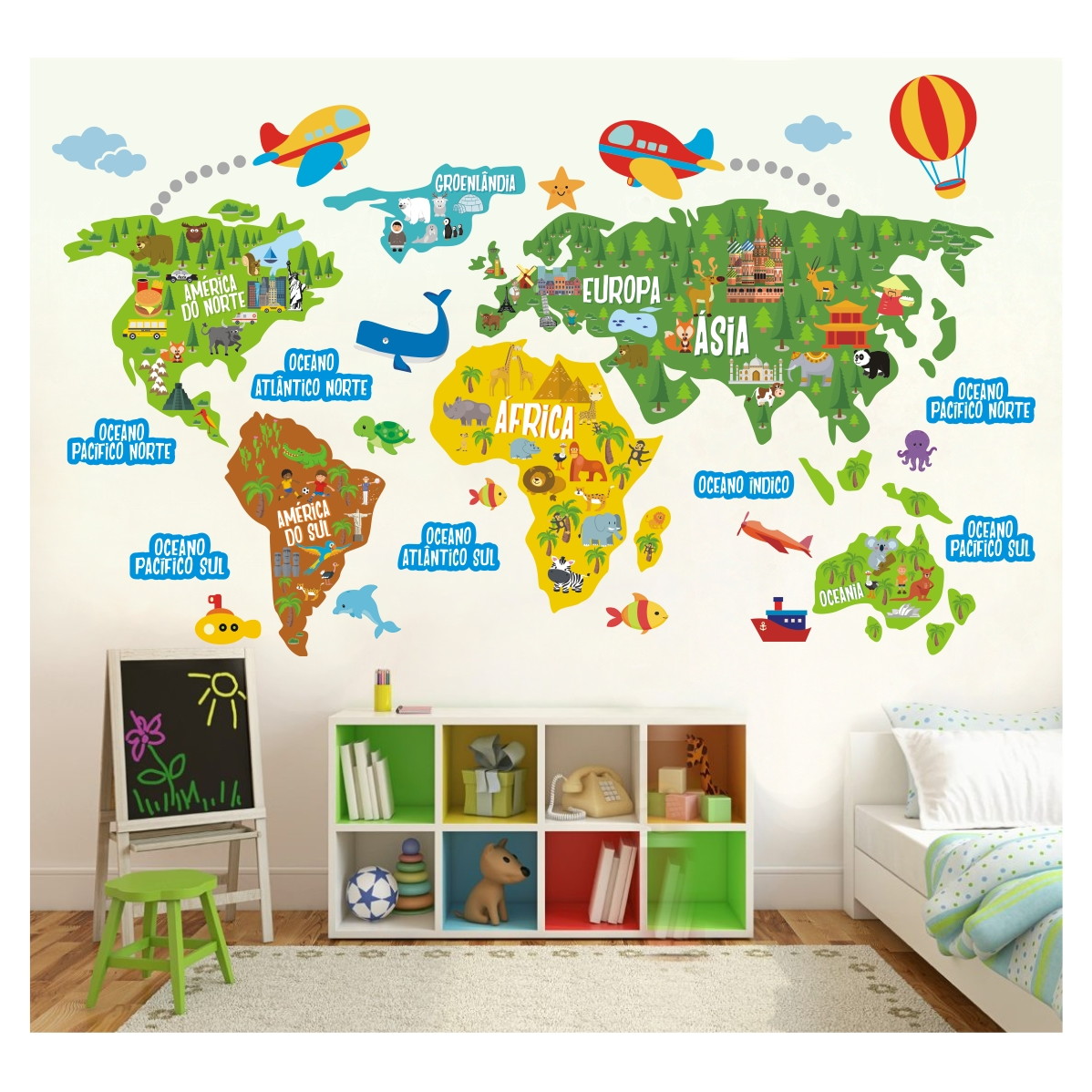 Adesivo Mapa Mundi Infantil Recorte M10 no Elo7 QuartinhoDecorado (94B76D) Aparador Verde Musgo ~ Adesivo Mapa Mundi Infantil Recorte M10 no Elo7 QuartinhoDecorado (94B76D)