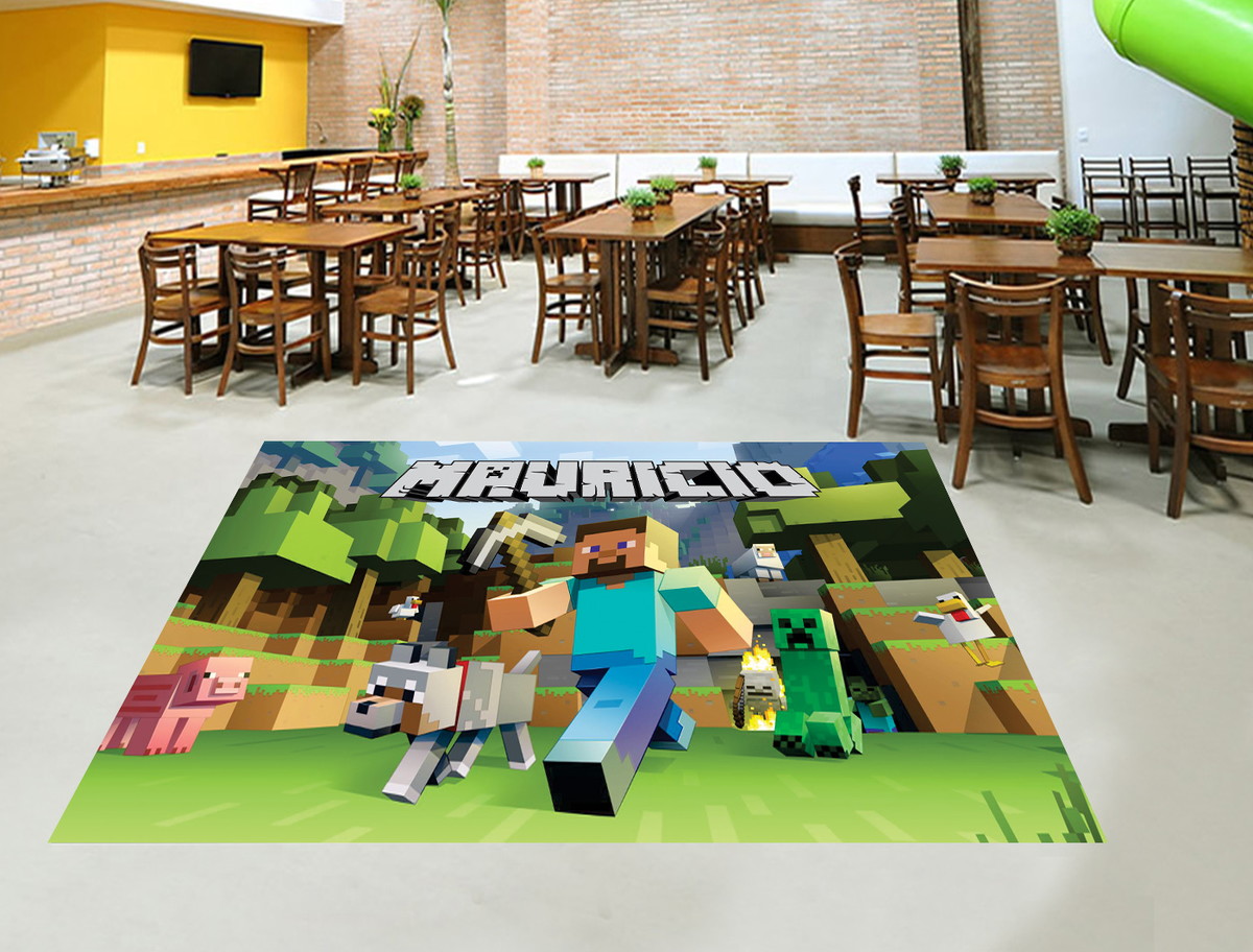 Minecraft Tapete tapete decorativo festa minecraft 2x2mt tapete xadrez - Minecraft Tapete