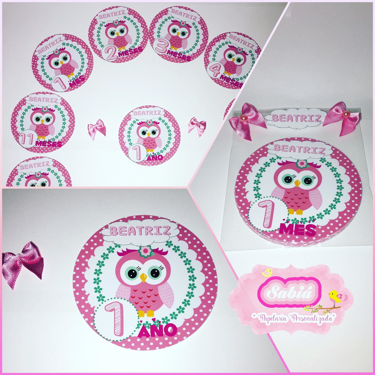Adesivo Mesversario Sabiá Papelaria Personalizada Elo7 Artesanato Madeira Passo A Passo ~ Adesivo Mesversario Sabiá Papelaria Personalizada Elo7