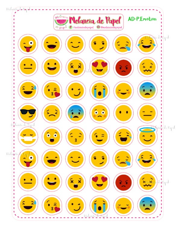 Adesivos para Planner Emotion no Elo7 Melancia de Papel (97D36F) Adesivo De Emoji Para Imprimir ~ Adesivos para Planner Emotion no Elo7 Melancia de Papel (97D36F)