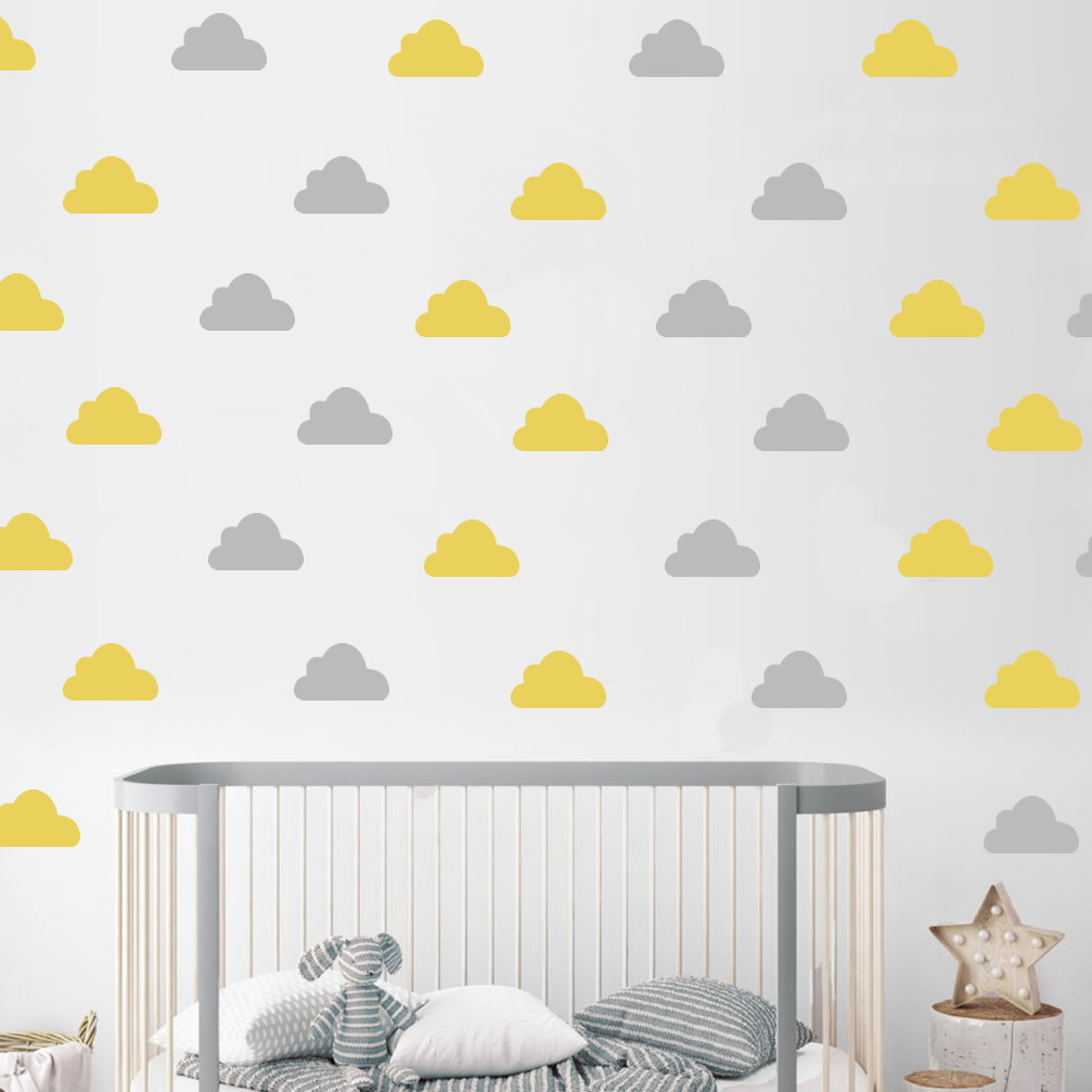 Adesivo de Parede Nuvem Amarelo e Cinza no Elo7 Ideiative Design Criativo (9813ED) Adesivo De Cozinha ~ Adesivo de Parede Nuvem Amarelo e Cinza no Elo7 Ideiative Design Criativo (9813ED)