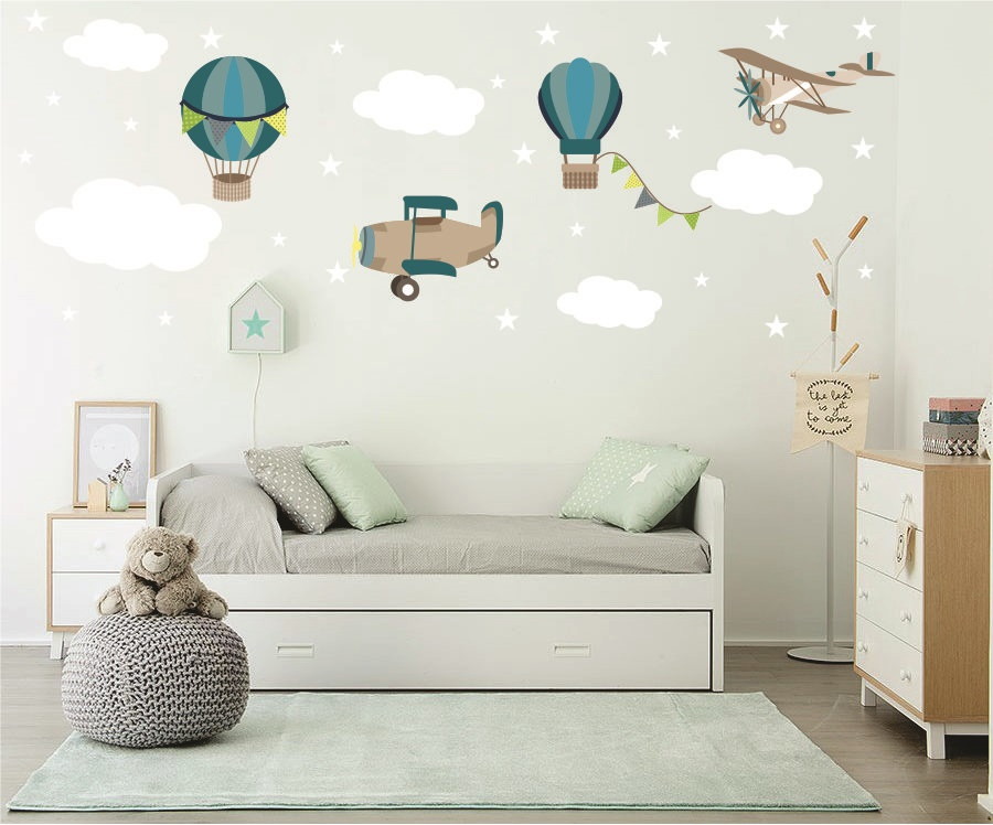 Adesivo aviões balões nuvens no Elo7 Quarto de Criança Lojadecoreacasa (9879E8) Armario Ikea Pax Roble ~ Adesivo aviões balões nuvens no Elo7 Quarto de Criança Lojadecoreacasa (9879E8)