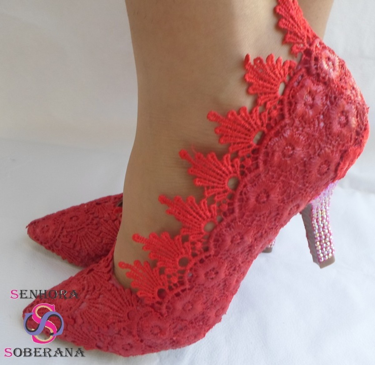 sapato scarpin vermelho