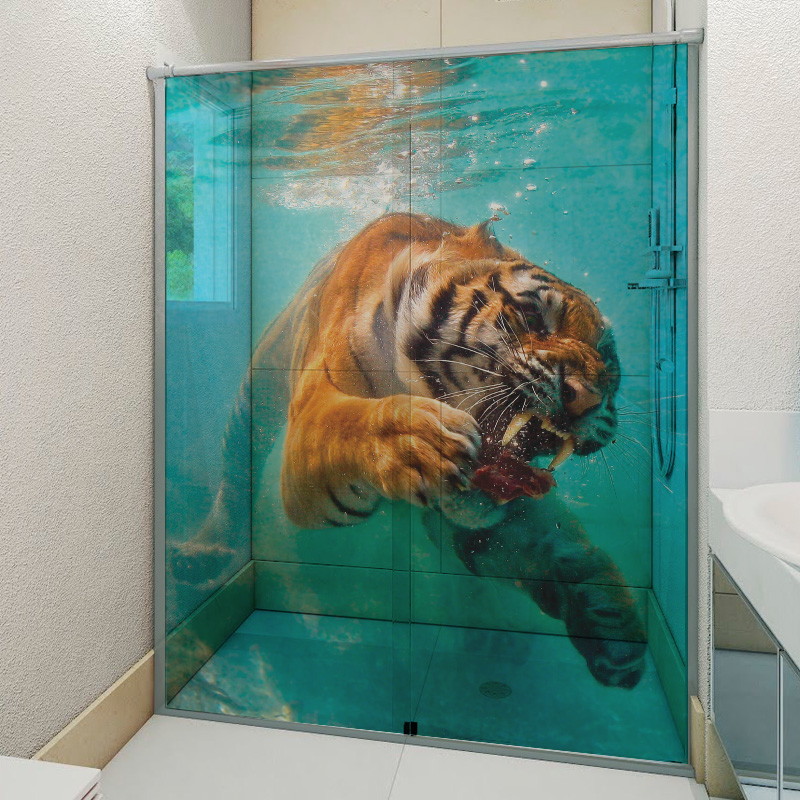 ADESIVO BOX DE BANHEIRO TIGRE 026 6Formas Adesivos Decorativos Elo7 Artesanato Com Garrafa Pet Para Pascoa ~ ADESIVO BOX DE BANHEIRO TIGRE 026 6Formas Adesivos Decorativos Elo7
