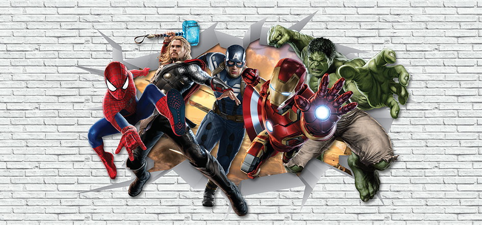 Papel de Parede 3D (Heróis) Vingadores UP Adesivos 3D Elo7 Armario Keter Para Exteriores ~ Papel de Parede 3D (Heróis) Vingadores UP Adesivos 3D Elo7