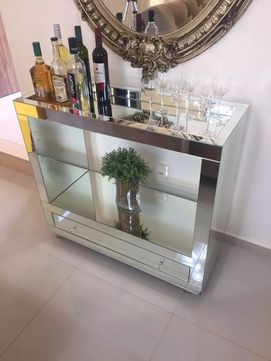 Aparador Bar Espelho Lapidado c gavetas Amplo Espaço Elo7 Adesivo Mesa De Jantar ~ Aparador Bar Espelho Lapidado c gavetas Amplo Espaço Elo7
