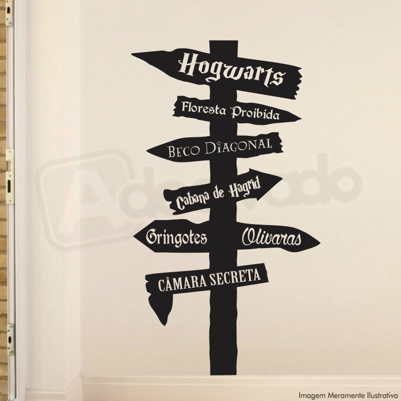 Adesivo Decorativo Parede Harry Potter Iglu Elo7 Aparador Estreito Branco ~ Adesivo Decorativo Parede Harry Potter Iglu Elo7