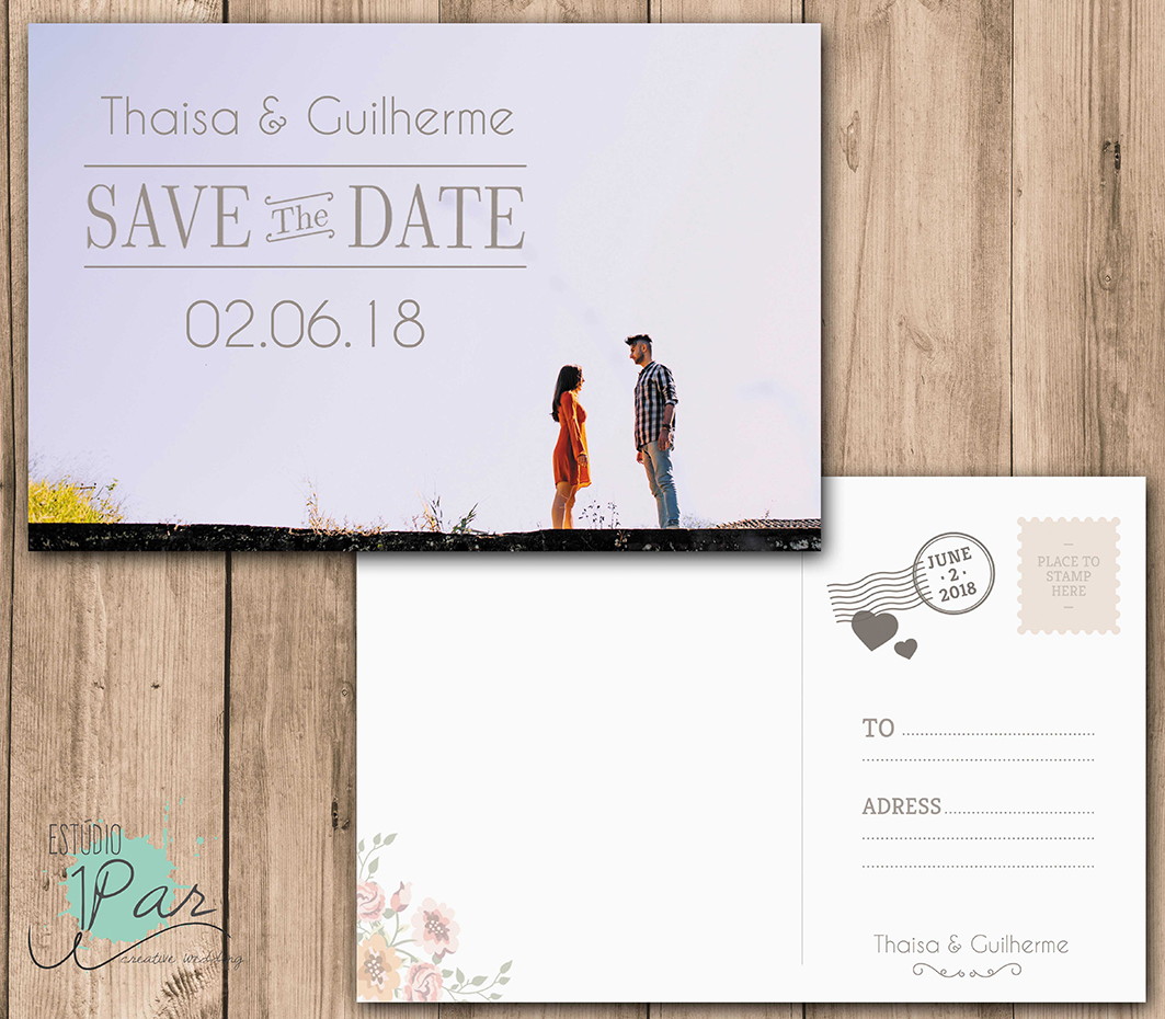 save the date cartão