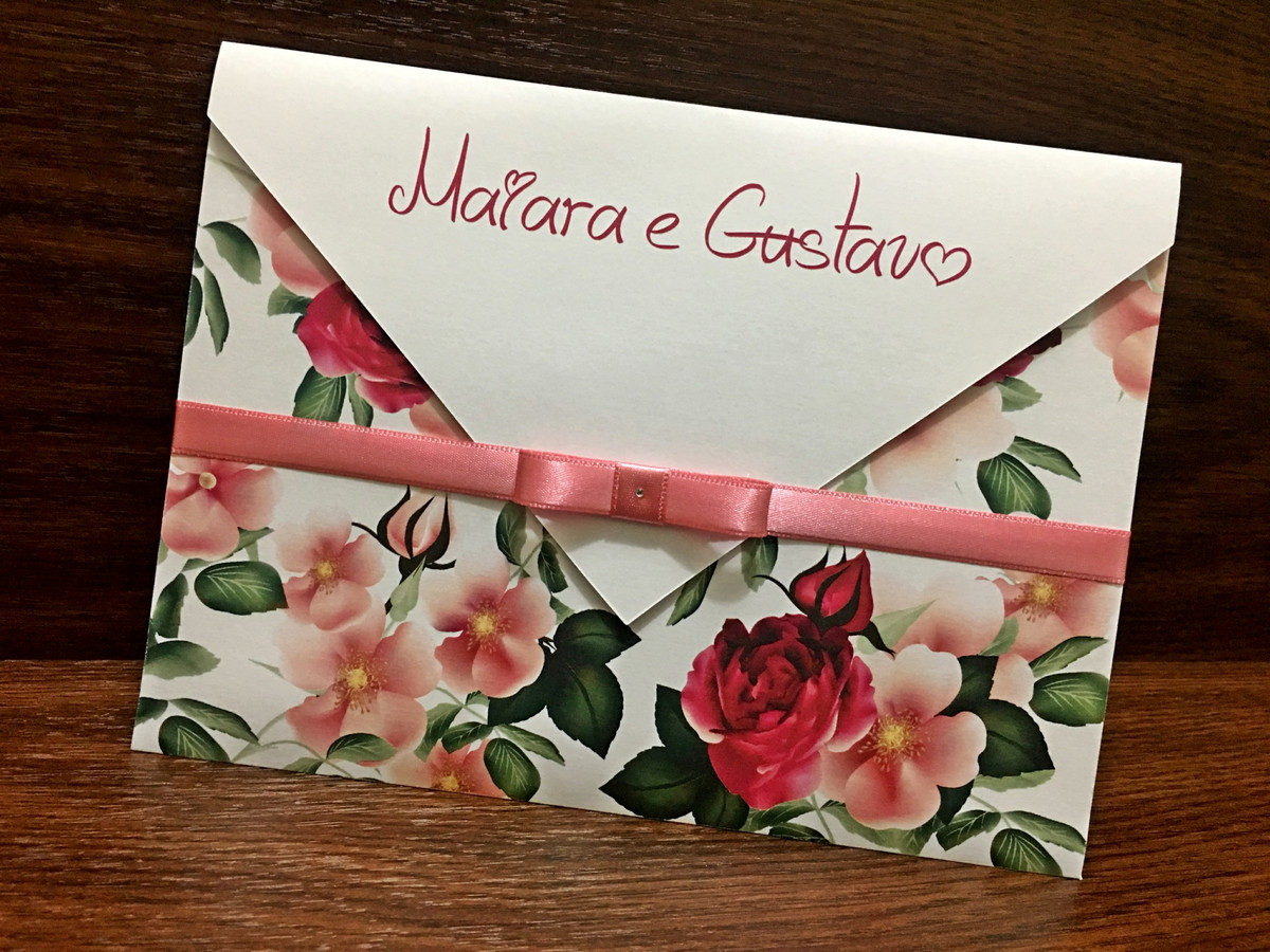 convite de casamento floral