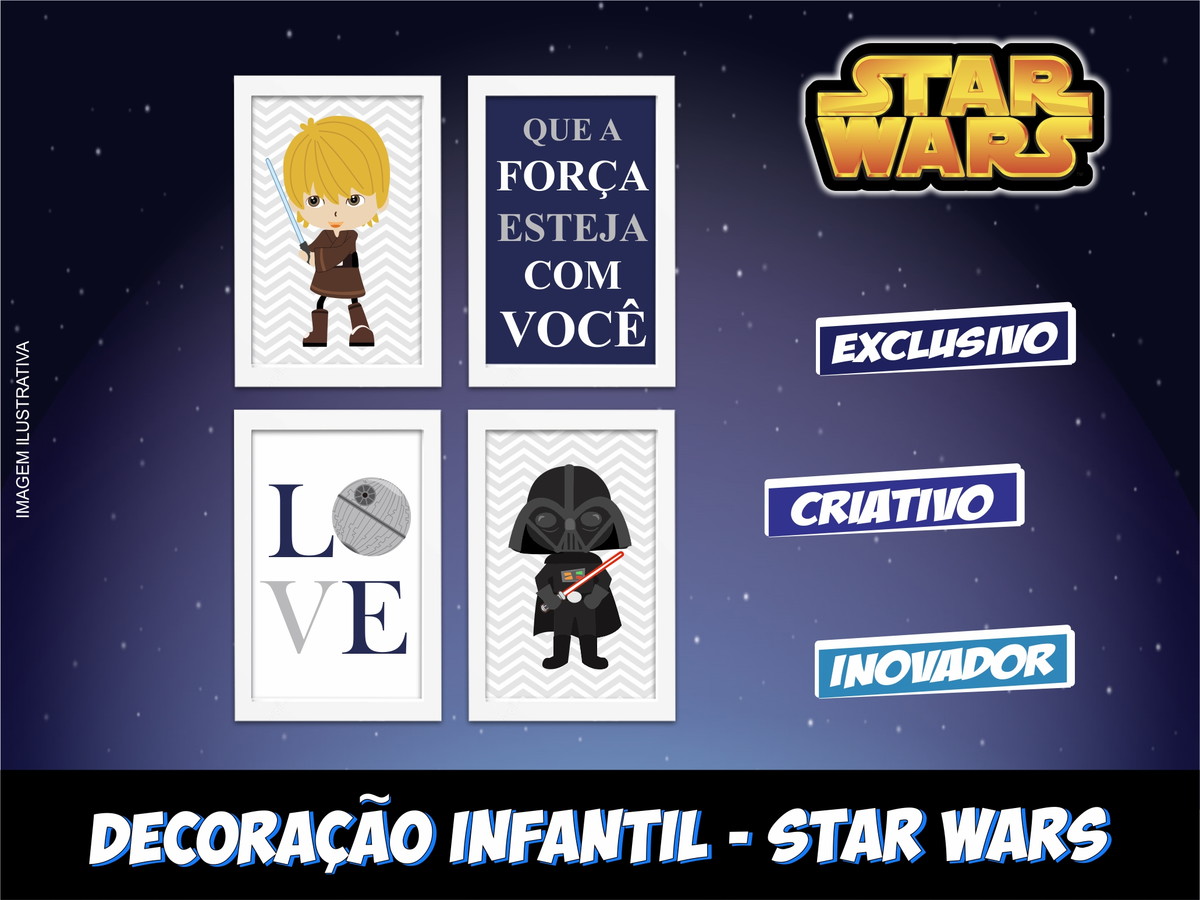4 Quadros Star Wars Baby Decora O Quarto Infantil Decorar E ~ Quadros Para Parede De Quarto E Quarto Infantil Criativo 4 Quadros Star Wars Baby Decora O Quarto Infantil Decorar E ~ Quadros Para Parede De Quarto E Quarto Infantil Criativo