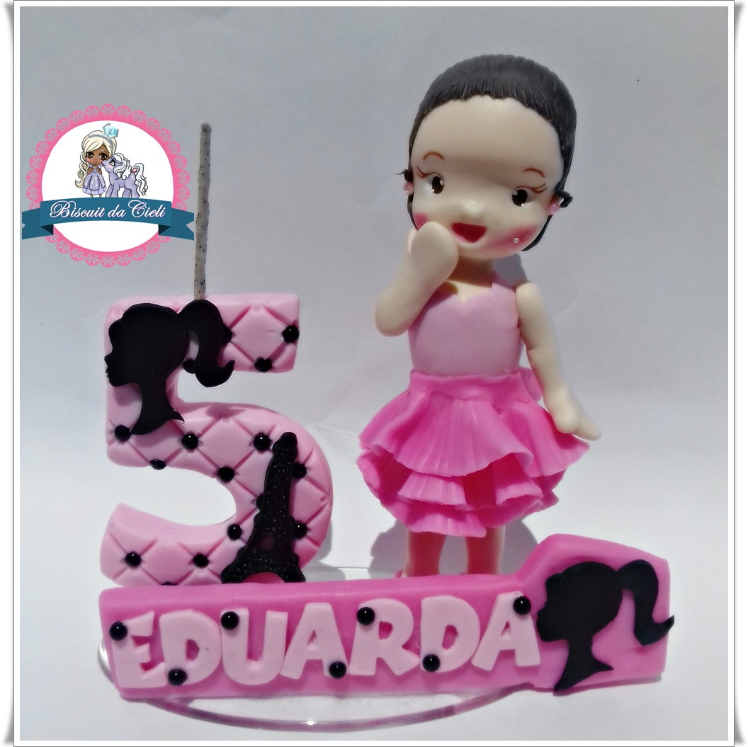 Topo de bolo Barbie Paris - Ana Bula Personalizados