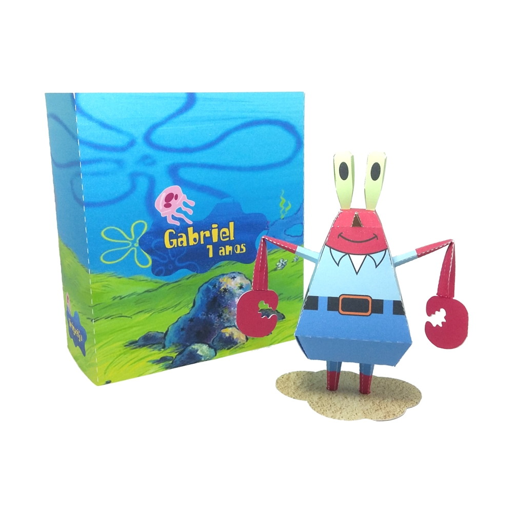 photo Sirigueijo Animal personagem bob esponja 3d em papel sr