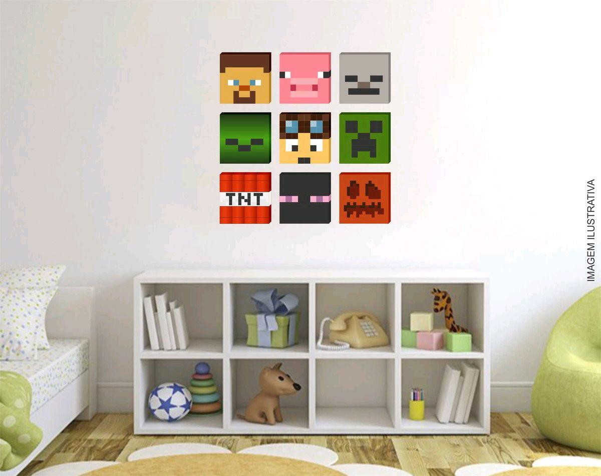 11 Quadros Minecraft 11x11cm 11 Quadros Minecraft 11x11cm