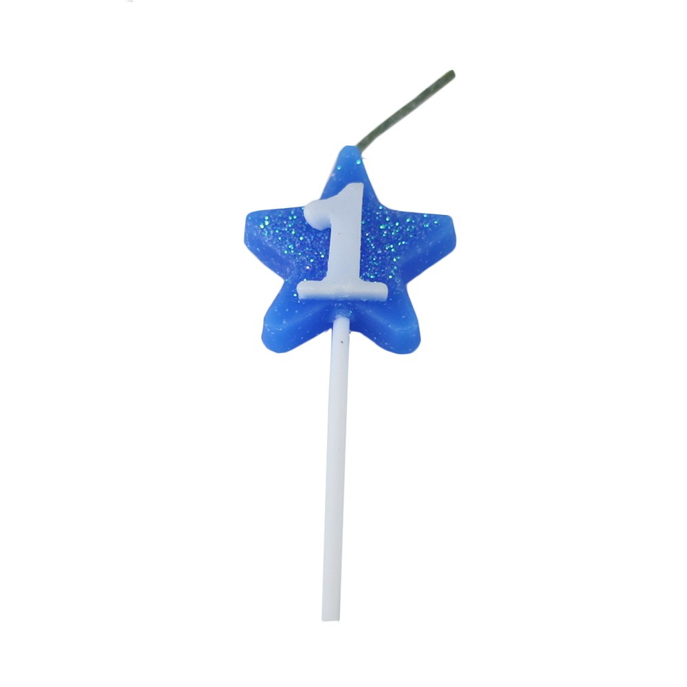 vela de aniversário estrela número 1 cor azul no elo7 belas