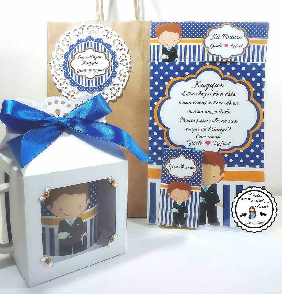 kit caneca e livro colorir pajem no elo7 kawaii party ae4c13