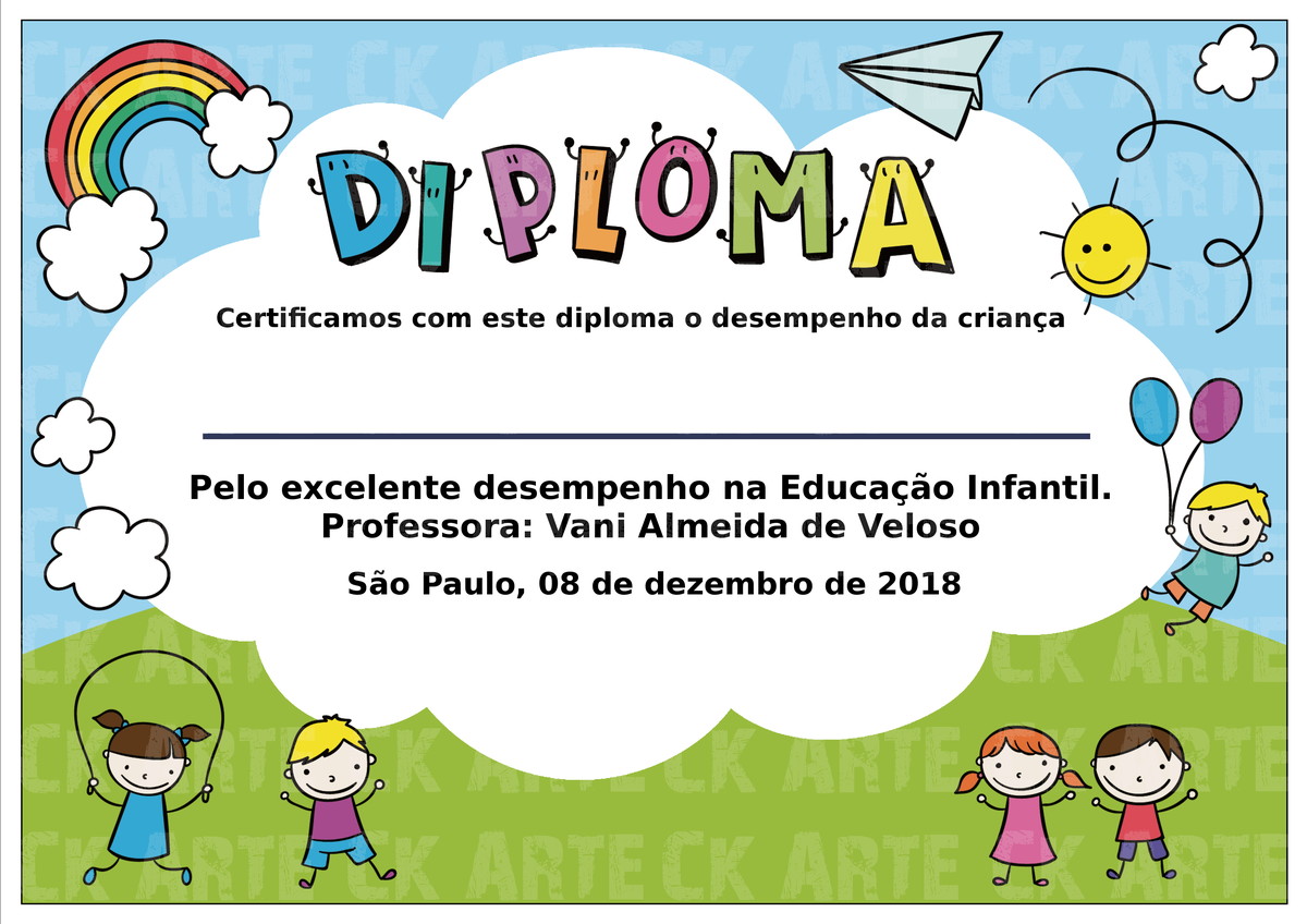 diploma certificado infantil no elo7 arte digital moldura para diploma infantil