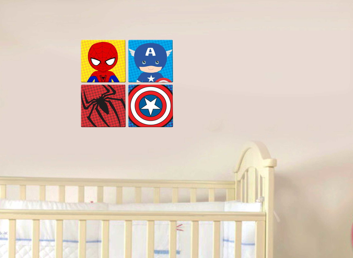 4 Quadros Decorativos Super Her Is 19x19cm Quarto De Beb Trem ~ Decoração Para Quarto De Bebê E Quadros Geek Para Quarto 4 Quadros Decorativos Super Her Is 19x19cm Quarto De Beb Trem ~ Decoração Para Quarto De Bebê E Quadros Geek Para Quarto